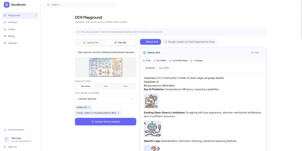 OCR Playground Results